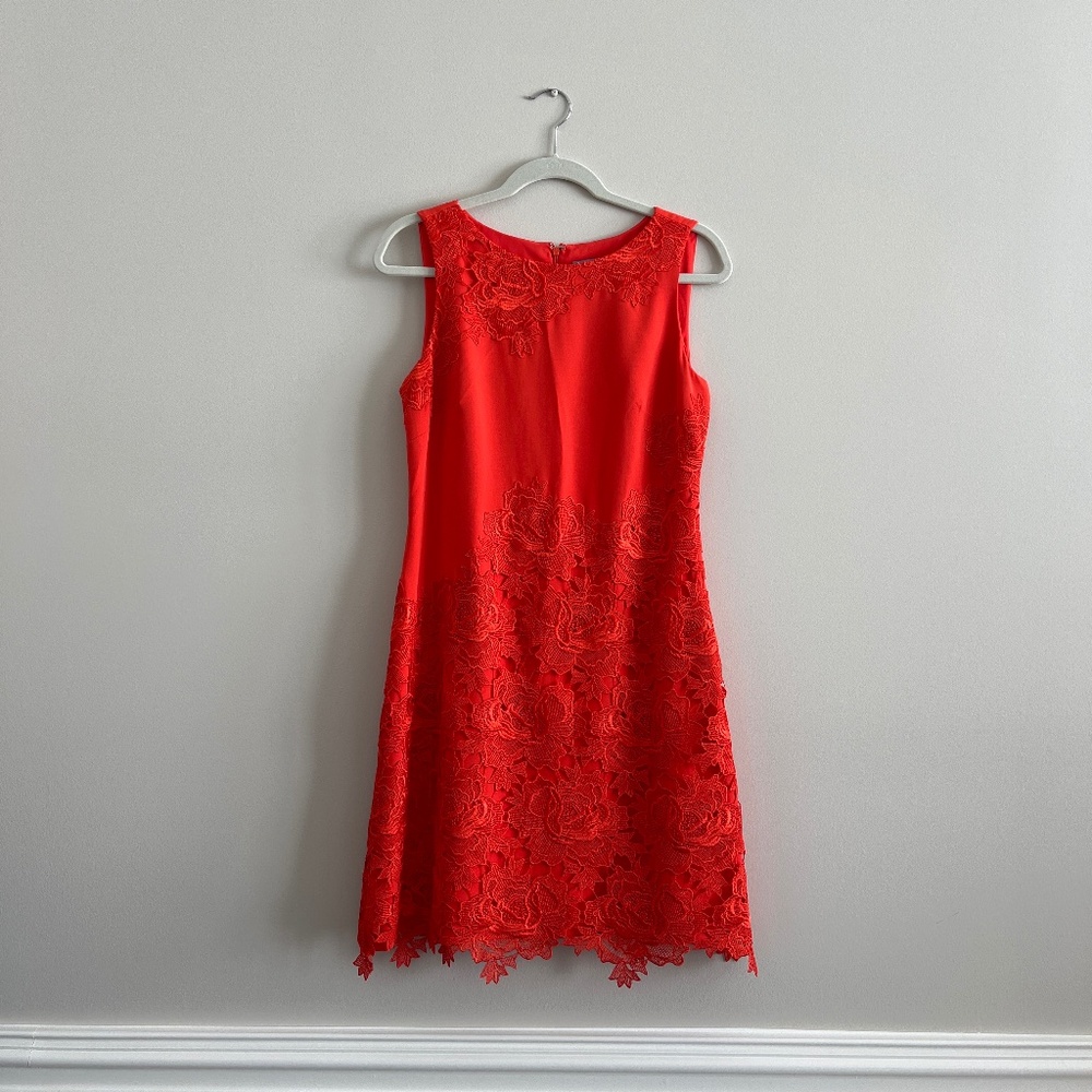 ANTONIO MELANI FLORAL LACE CUTWORK DRESS size 6 NWOT